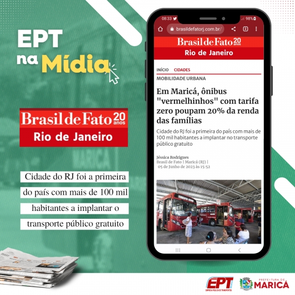 Tarifa Zero de Maricá é destaque no jornal Brasil de Fato
