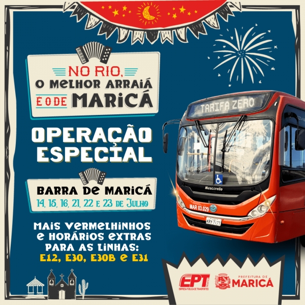 Arraiá de Maricá palco Barra contará com mais ônibus e horários extras