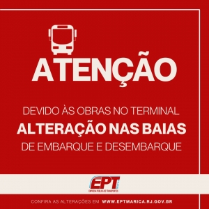 Alteração nas baias de embarque e desembarque devido a obras no terminal