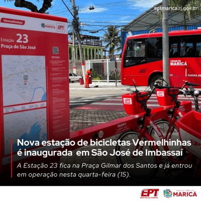 Nova estação de bicicletas Vermelhinhas é inaugurada em São José de Imbassaí