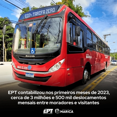 EPT contabilizou nos primeiros meses de 2023, cerca de 3 milhões e 500 mil deslocamentos mensais entre moradores e visitantes