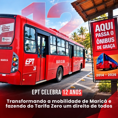 EPT celebra 12 anos com expansão do Tarifa Zero e consolidação de novos modais em Maricá