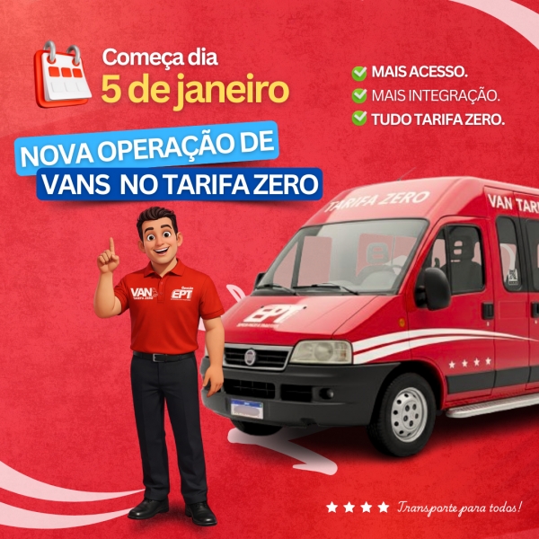 EPT reorganiza operação de vans e amplia Tarifa Zero com integração aos ônibus e bicicletas públicas em Maricá