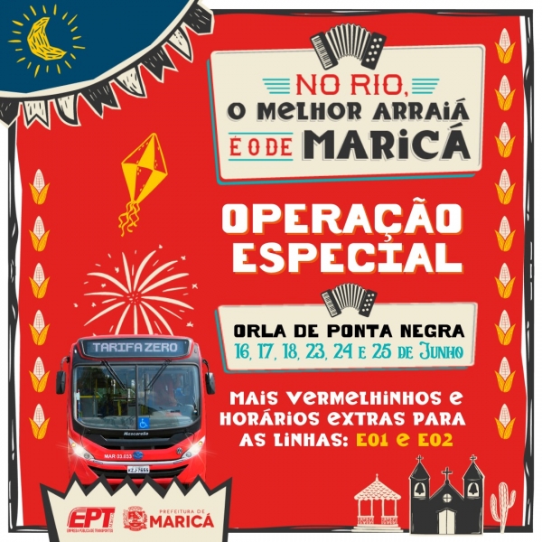 Arraia de Maricá: operação especial com mais ônibus e horários extras