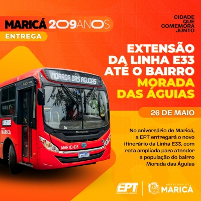 EPT amplia linha E33 para atender o bairro Morada das Águias