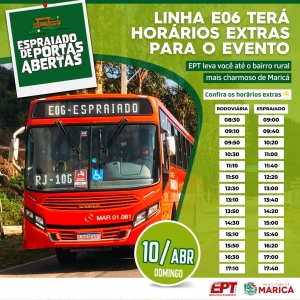 EPT disponibiliza horários extras para o evento &quot;Espraiado de Portas Abertas&quot;