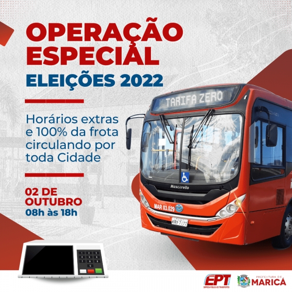 EPT reforça transporte coletivo de passageiros para o primeiro  turno das Eleições 2022