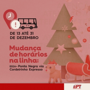 Mudança de horários na linha E02A