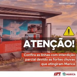 Confira as linhas com interdição parcial devido às fortes chuvas que atingiram Maricá