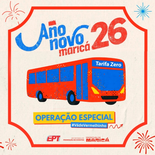 Maricá celebra a virada com programação especial e reforço do Tarifa Zero
