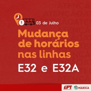 Mudança de horários nas linhas E32 e E32A