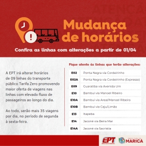 09 linhas dos Vermelhinhos terão mudanças nos horários