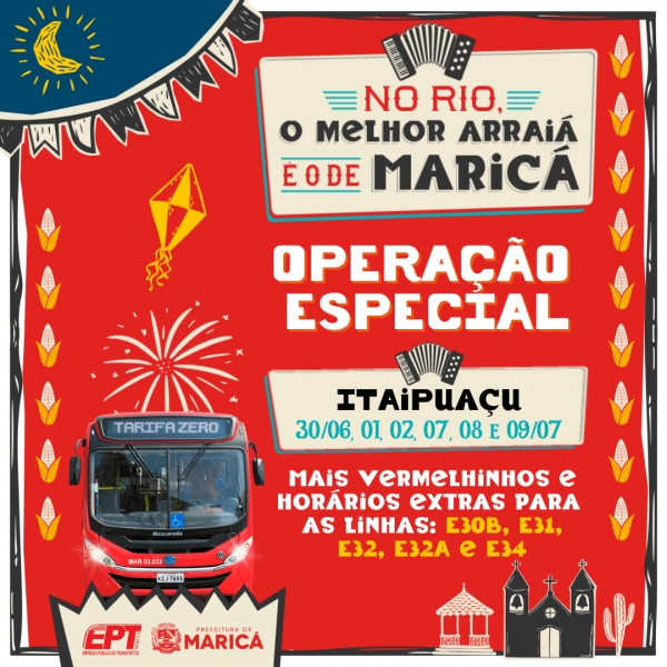 Arraiá de Maricá em Itaipuaçu terá mais ônibus e horários extras