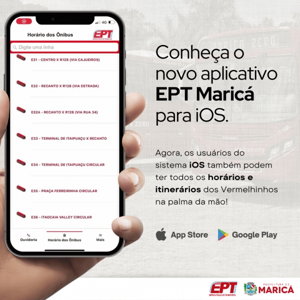 Conheça o novo aplicativo &quot;EPT Maricá&quot; disponível para iOS