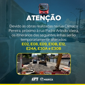 Atenção! Desvio de itinerário