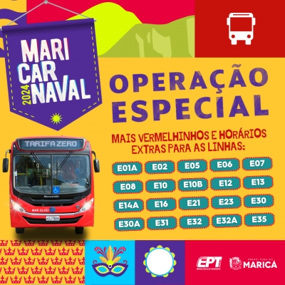 Operação Especial dos 'Vermelhinhos Tarifa Zero' para o Maricarnaval 2024